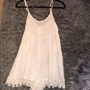 white spaghetti strap romper dress
